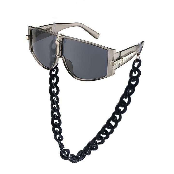 Oversized Steampunk Shield Sunglasses