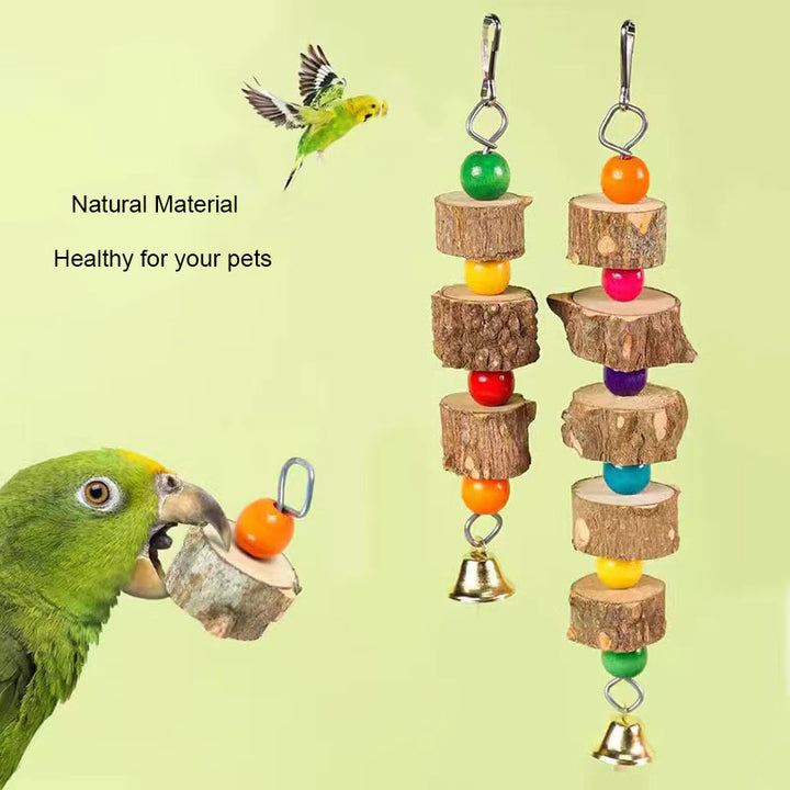 Natural Wood Bird Swing with Bell