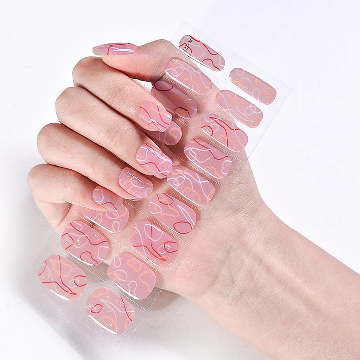 Internet Celebrity Semi-baked Gel Nail Sticker Waterproof And Durable 3d Paper Patch