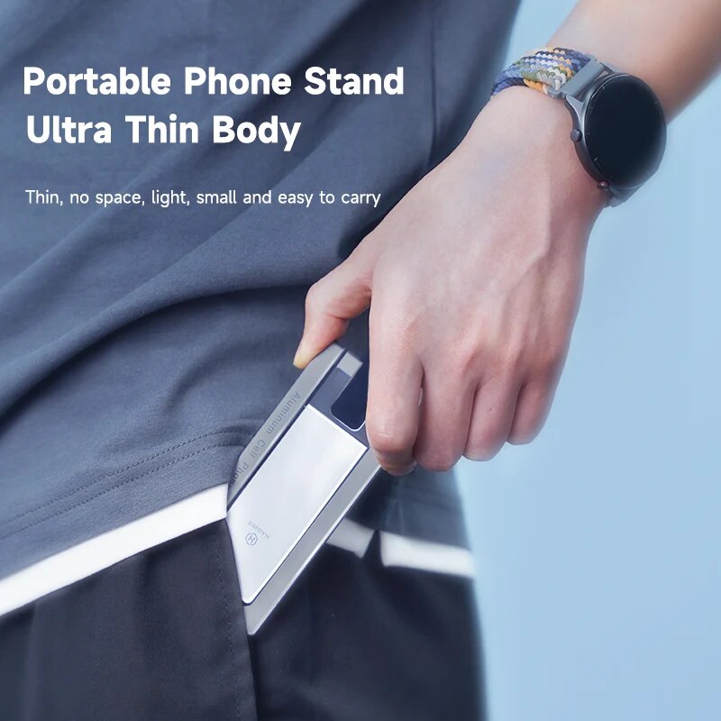 Adjustable Metal Phone Stand - Foldable and Portable Desktop Cradle Dock for Smartphones
