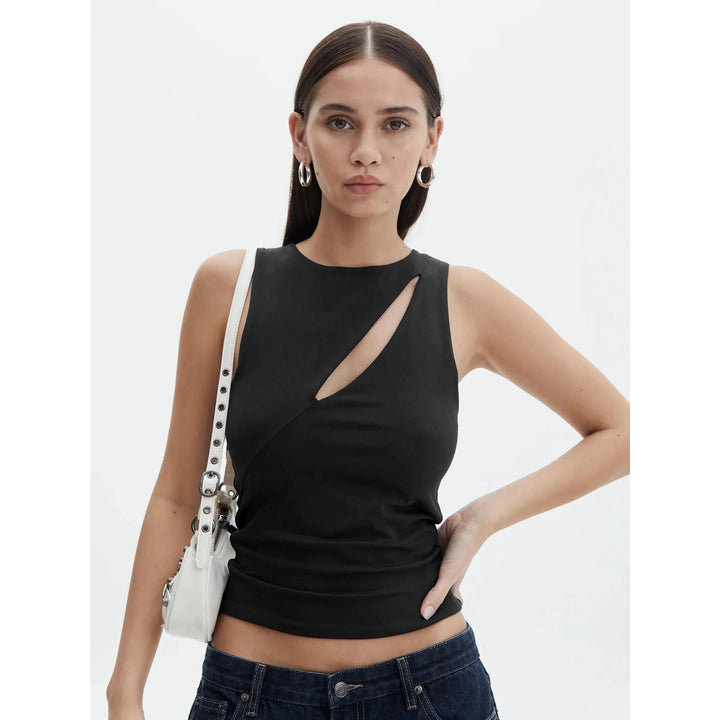 Summer Chic Sleeveless Cut Out Knit Top for Women