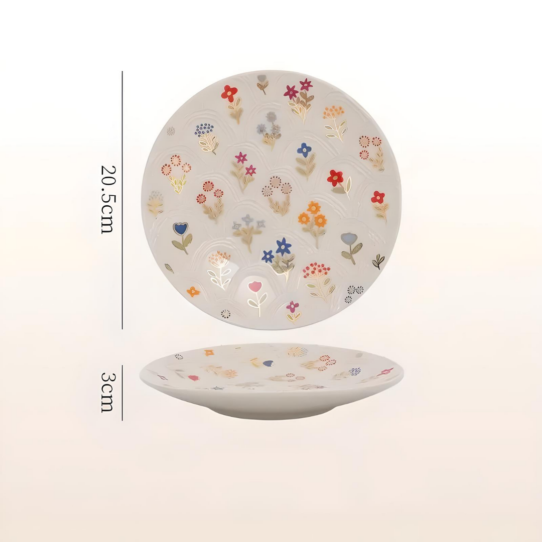 Elegant Floral Ceramic Plate