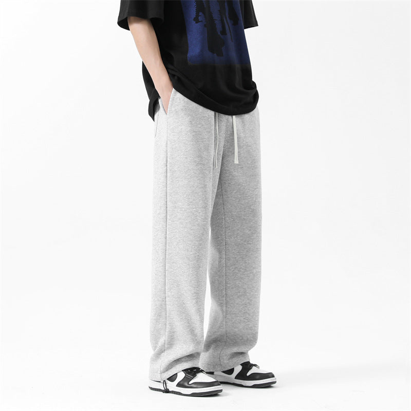 Drawstring Ankle-tied Loose Straight Sweatpants