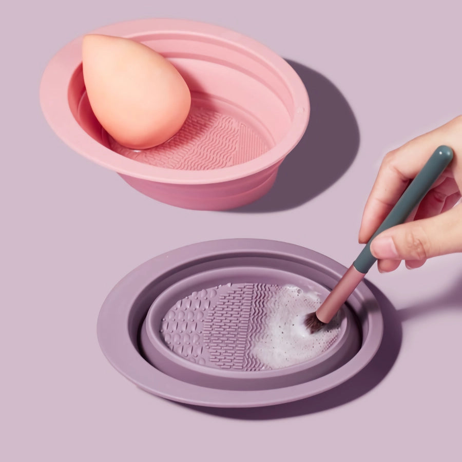 Silicone Folding Makeup Brush Cleaning Bowl