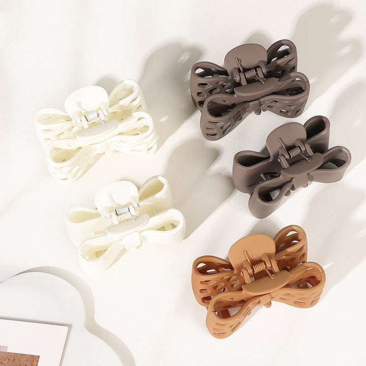 Striped Bow Tie Hairpin Barrettes