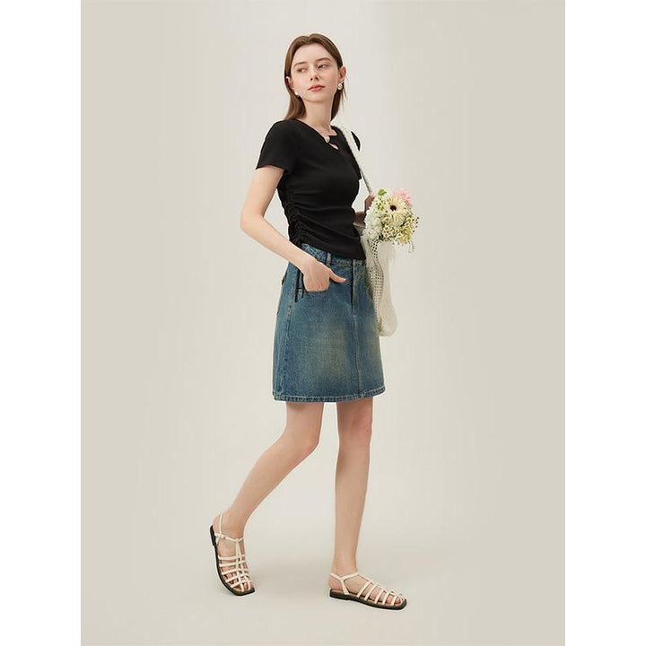 FSLE Academy Style Denim Skirt