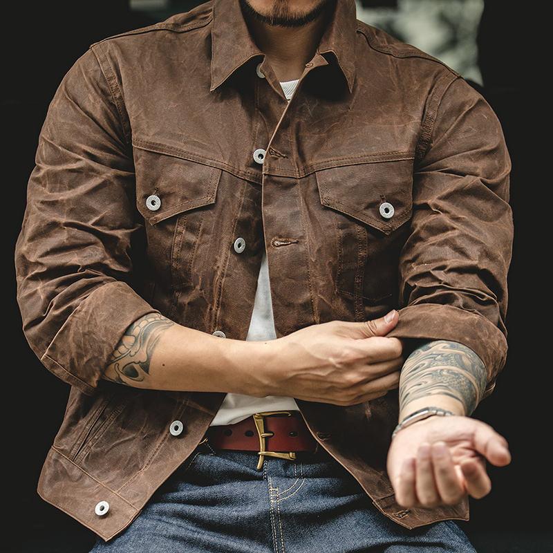 Heavyweight Canvas Oil Wax Jacket for Men