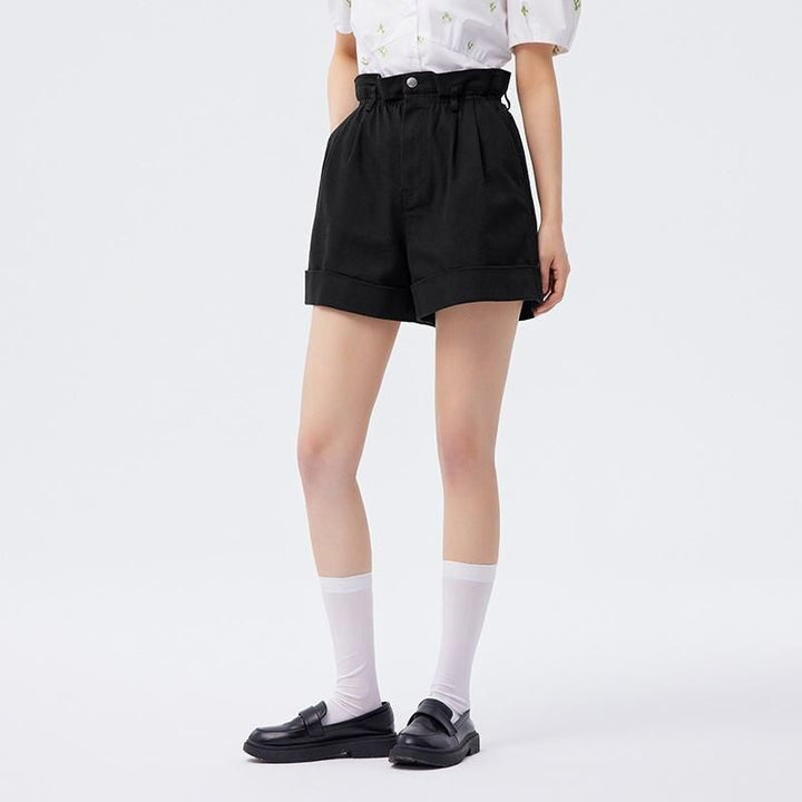 High-Waist Loose A-Line Casual Shorts for Women