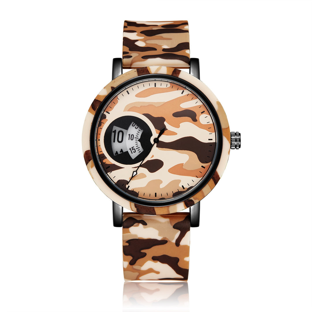 Camouflage Watch Student Sports Double Display Fashion Silicone Strap