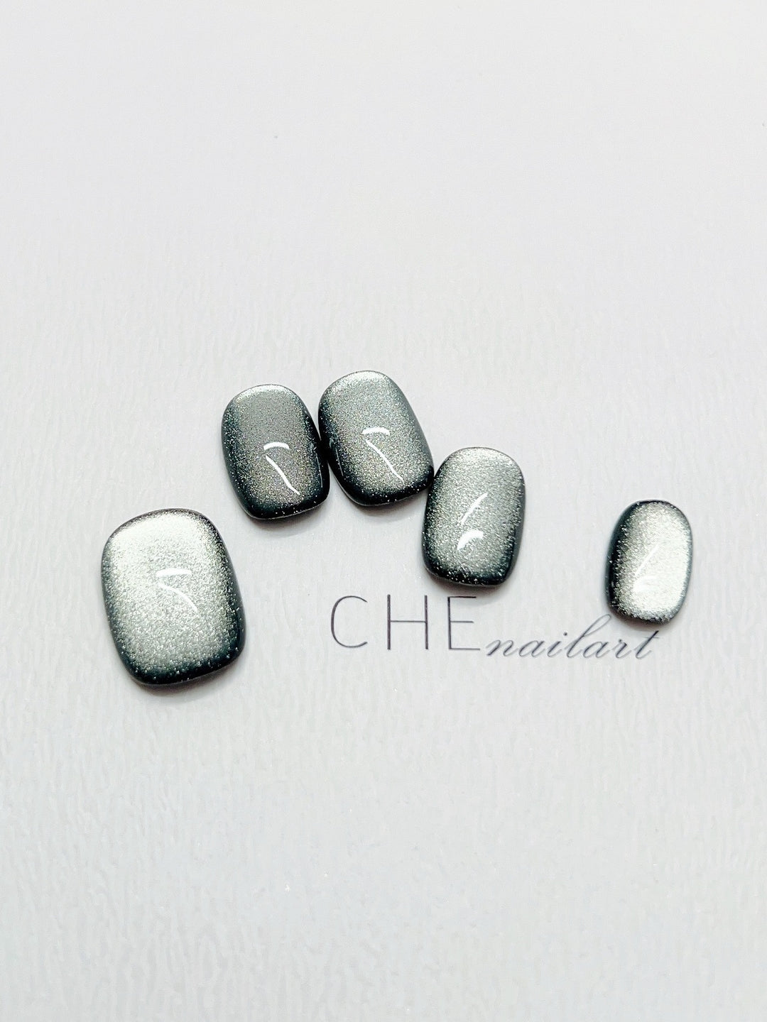 Dark Green Cat Eye Nail Beauty UV Short Square Circle