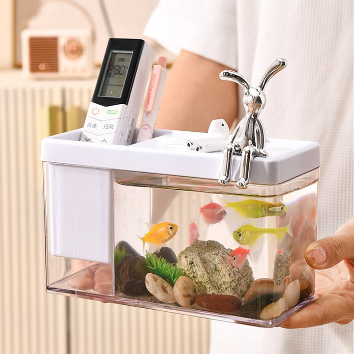 Mini Desktop Aquarium with Pen Holder