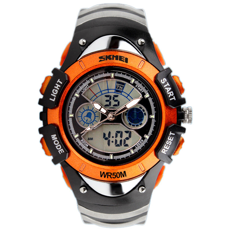 Waterproof Fashion Dual-Time Student Sports Watch