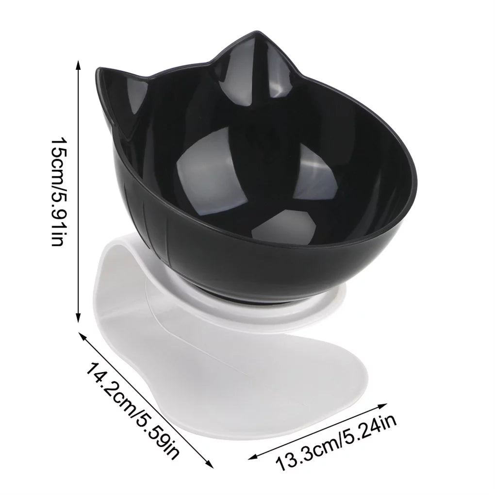 Ergonomic Double Bowls Pet Feeder with Raised Stand for Cats and Dogs