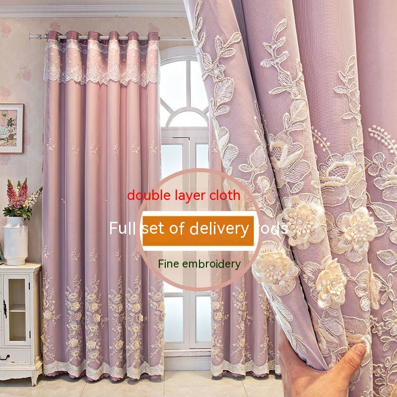 Bedroom Shading Wedding Home Double Open Curtain Finished Set