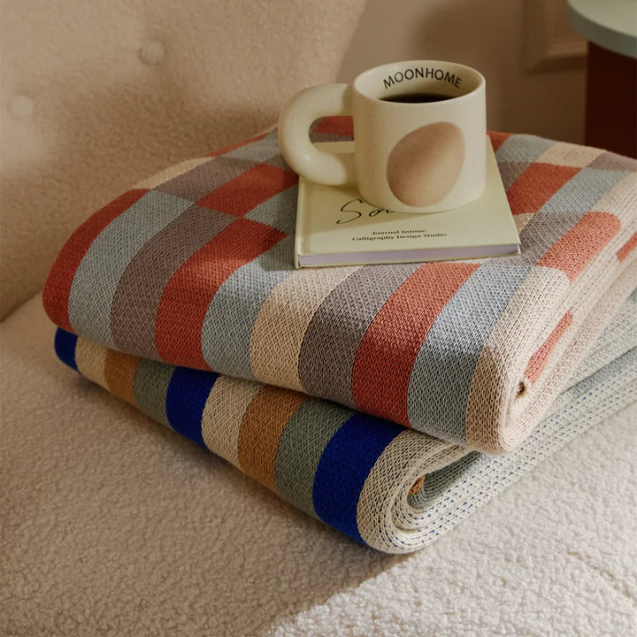 Elegant Colorful Stripe Plaid Blanket