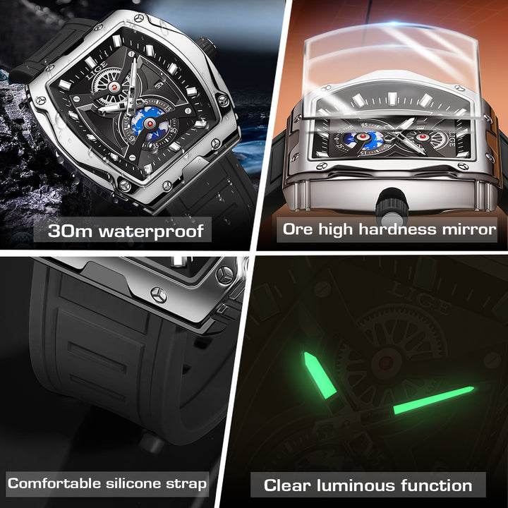 Niche Tonneau Watch Men's Business Domestic Luminous Waterproof