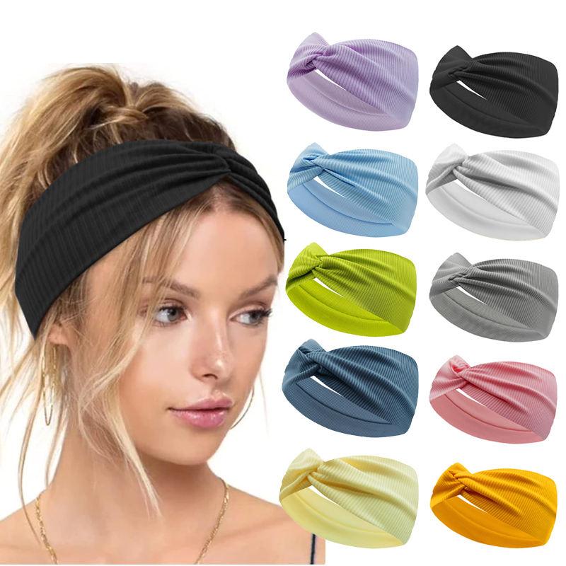 Elastic Twist Headband for Yoga, Workout, Running