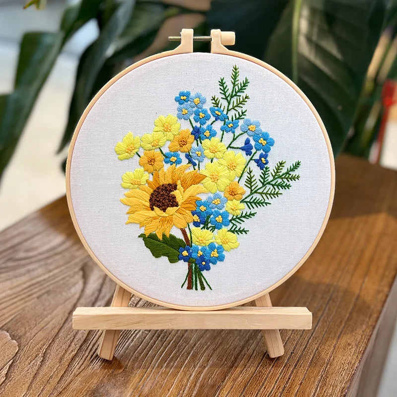 Flower Embroidery Kit for Beginners