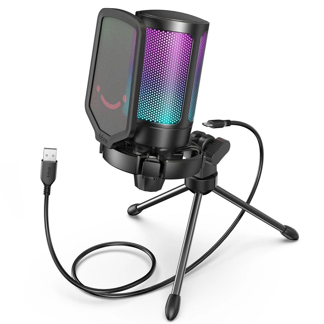 USB Gaming & Streaming Microphone with Pop Filter, Shock Mount & Gain Control