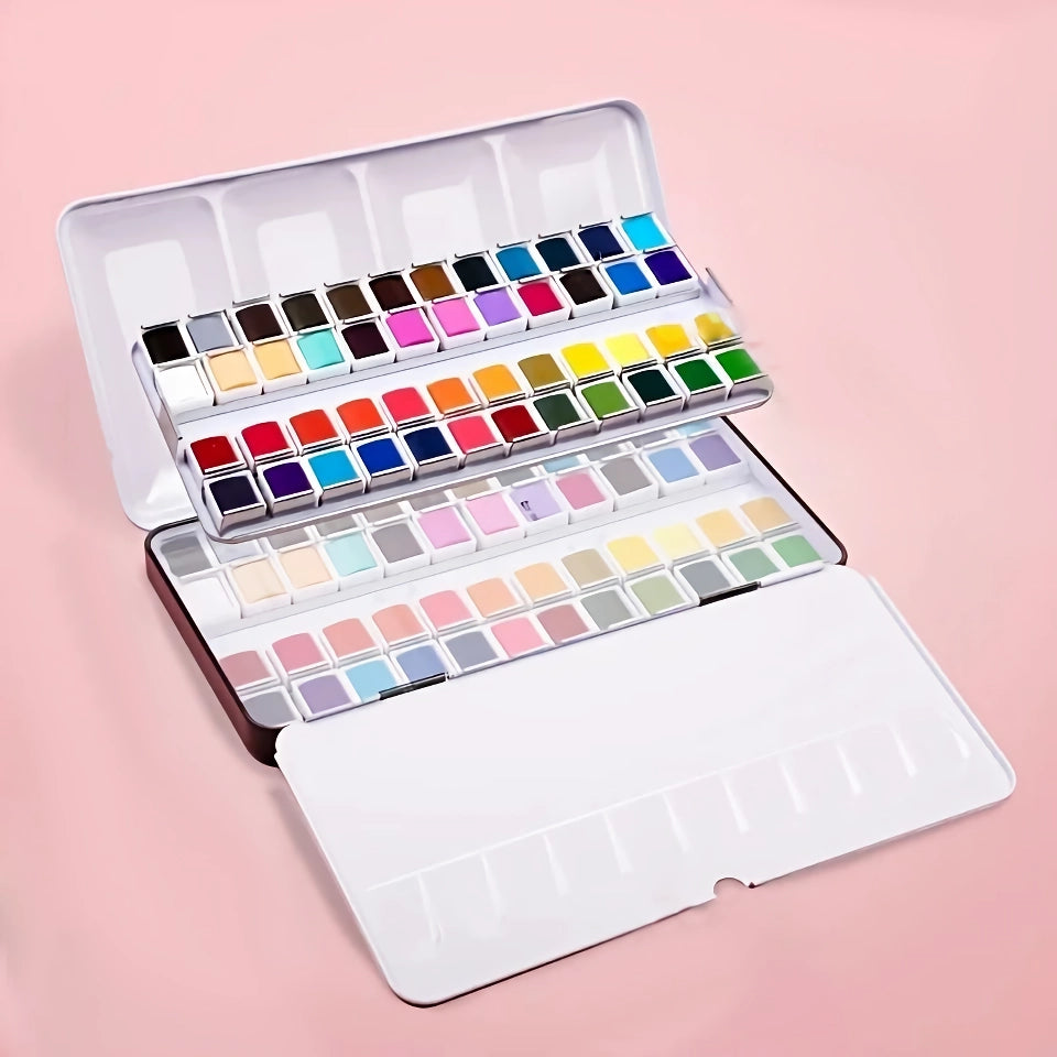 48 Colors Watercolor Paint Set with Water Brushes - Perfect for Artists &amp; Beginners