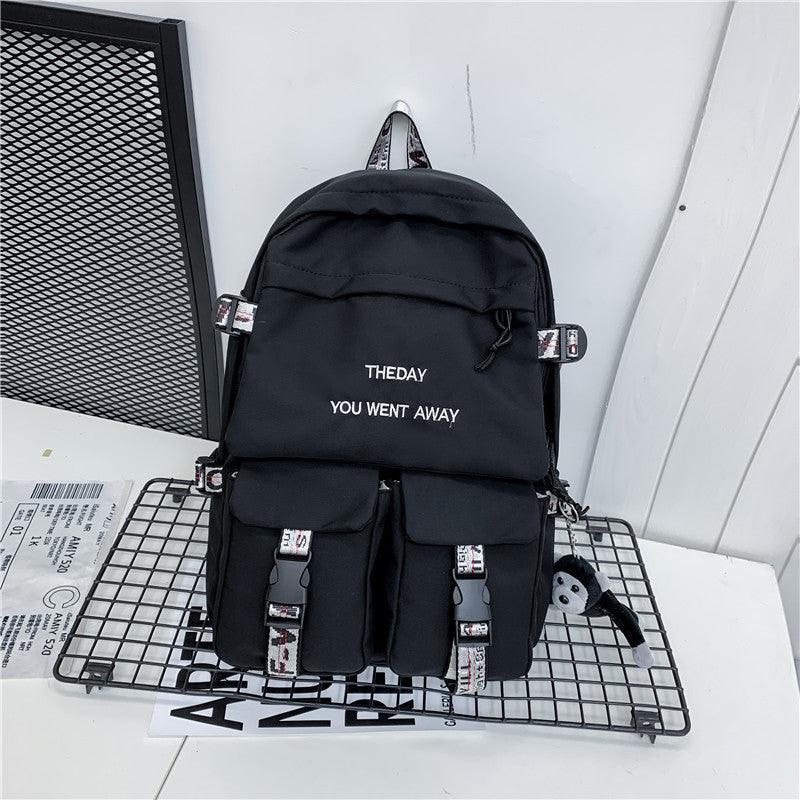 Backpack Female New Korean Style Fashion Brand College Style Schoolbag Male College Student Leisure Simple Backpack - Trendha