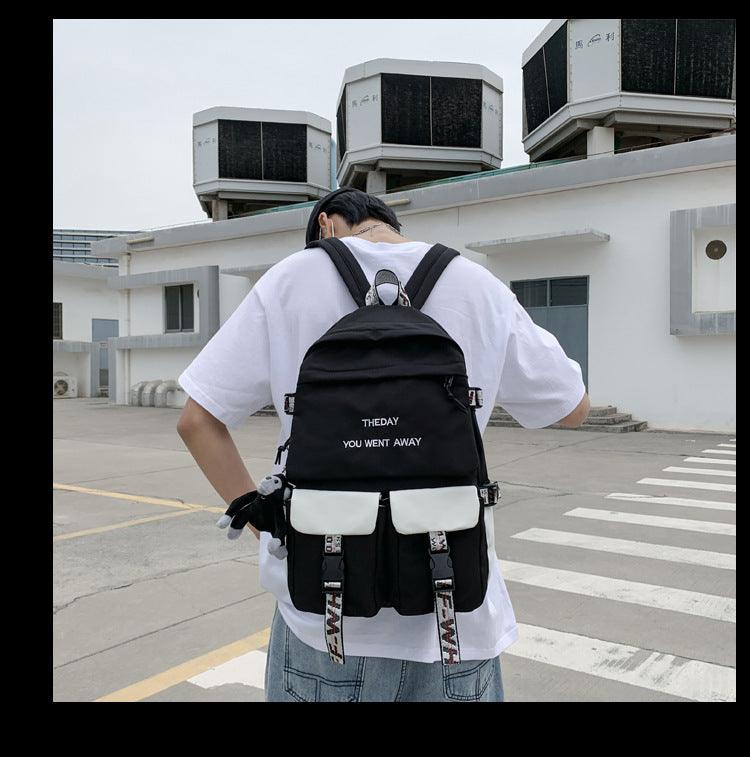 Backpack Female New Korean Style Fashion Brand College Style Schoolbag Male College Student Leisure Simple Backpack - Trendha