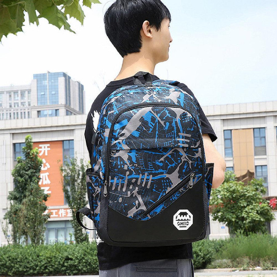Backpack Flower Material Trendy Three-in-one Schoolbag - Trendha