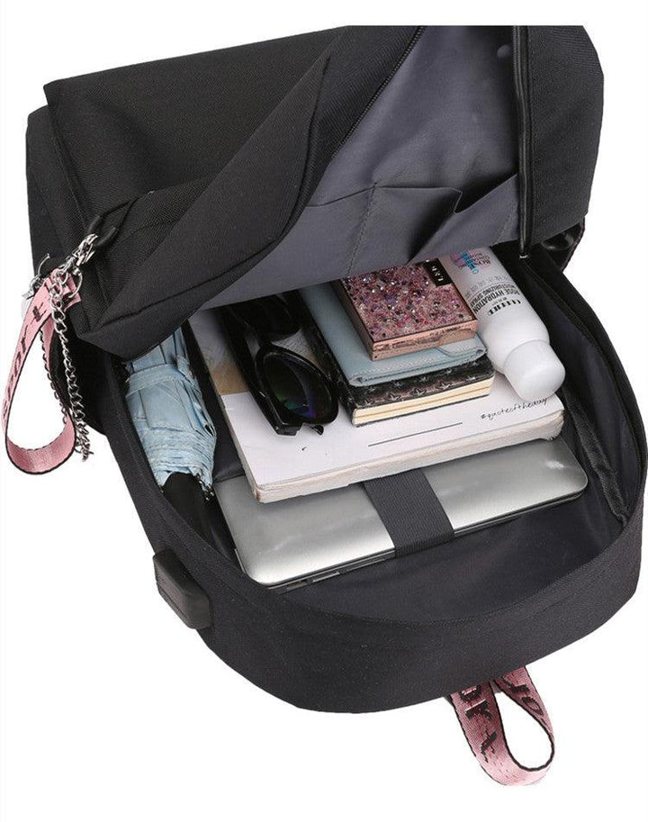 Backpack Korean Style USB Charging Student Female Large-capacity Backpack - Trendha
