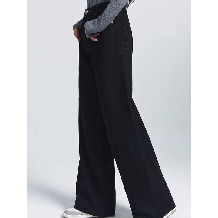 Women's Elegant Black Straight Jeans