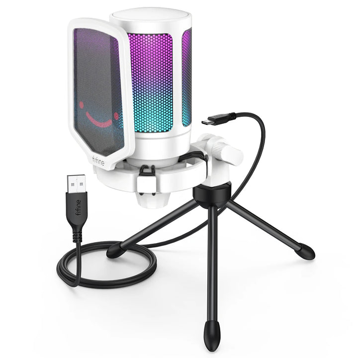 USB Gaming & Streaming Microphone with Pop Filter, Shock Mount & Gain Control