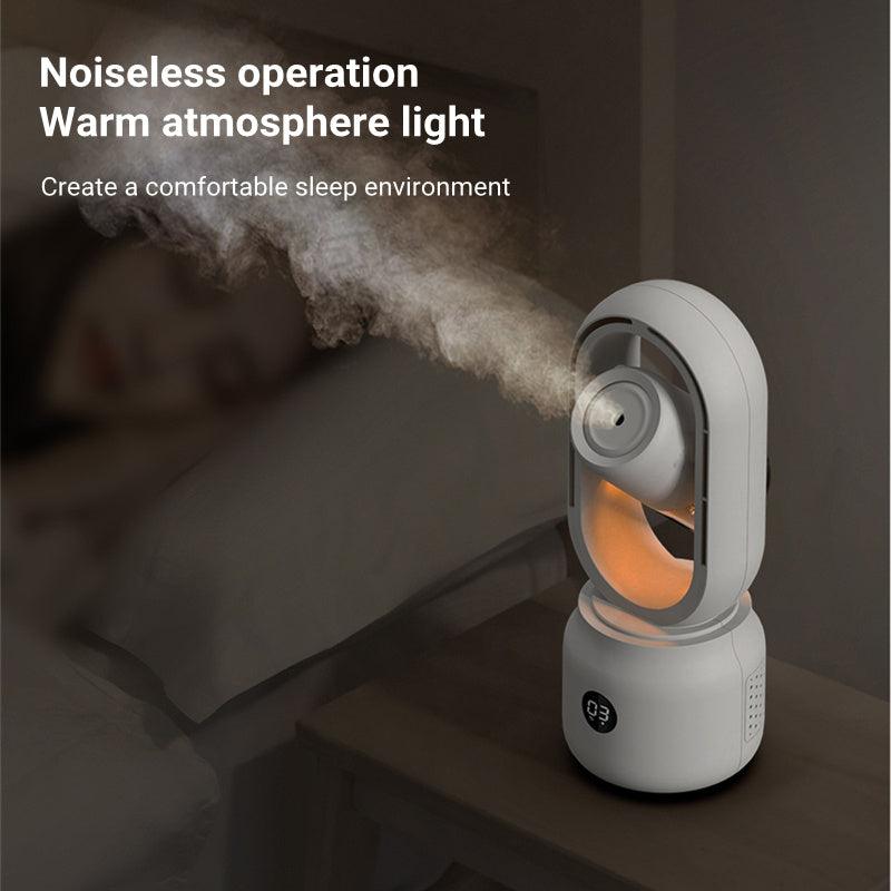 Summer Water Cooled Spray Mist Electric Fan USB Rechargeable Portable Wireless Air Humidifier Bladeless Ventilator Table Fan - Trendha