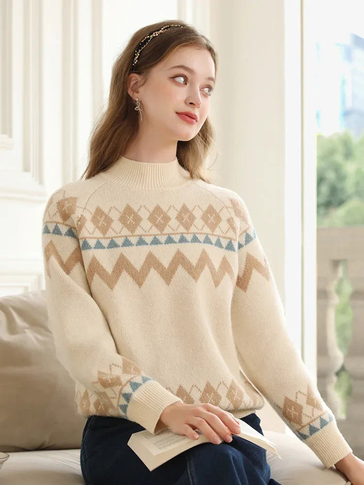 Loose Knit Pullover Sweater for Women - Winter Soft Raglan Sleeve Jumper