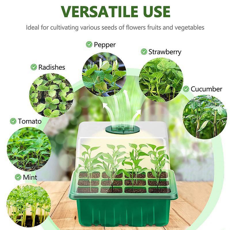 Seed Starter Tray Kit with LED Grow Lights