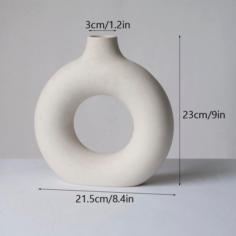 Minimalist Circular Ceramic Vase