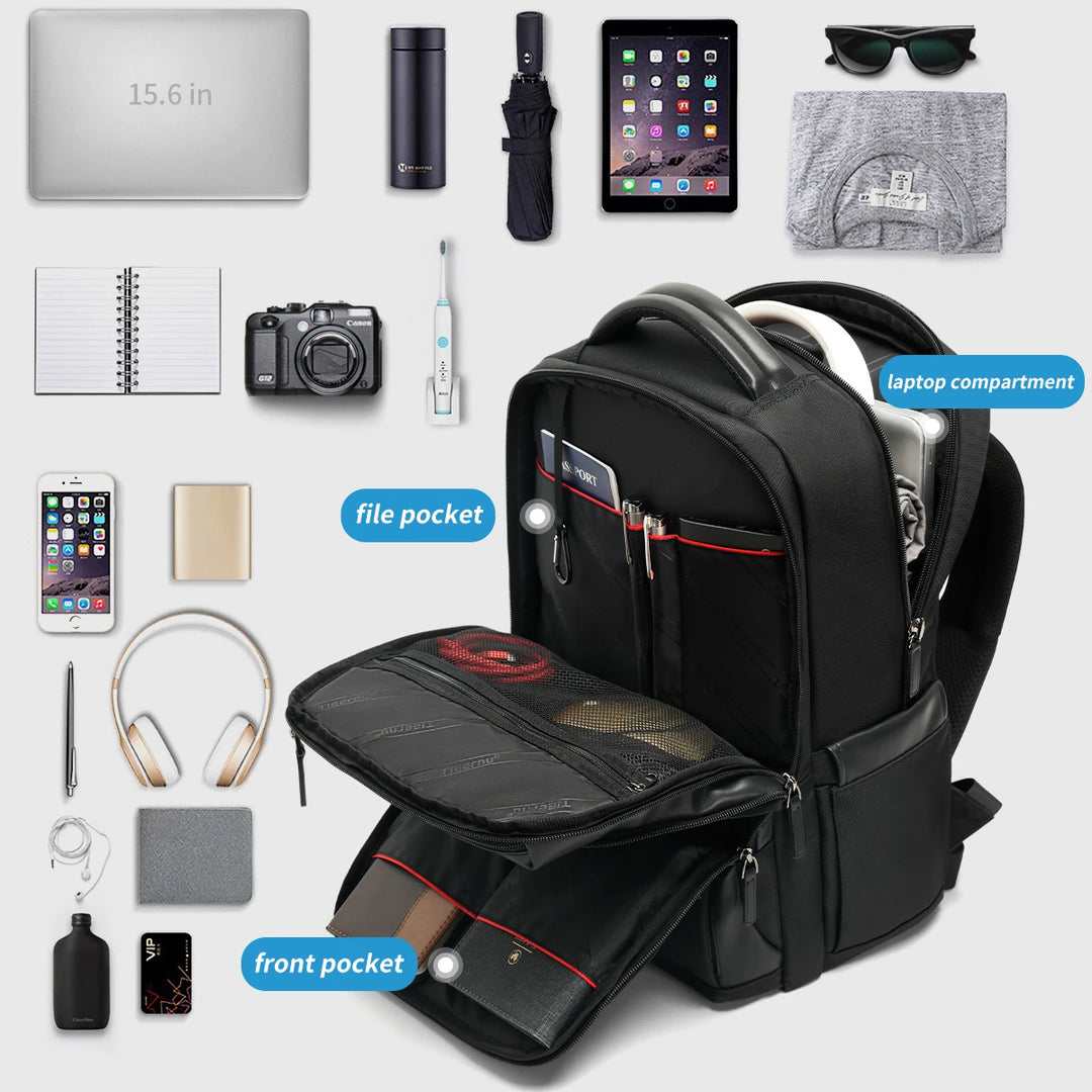 Durable Business Laptop Backpack with Double-Layer Zipper