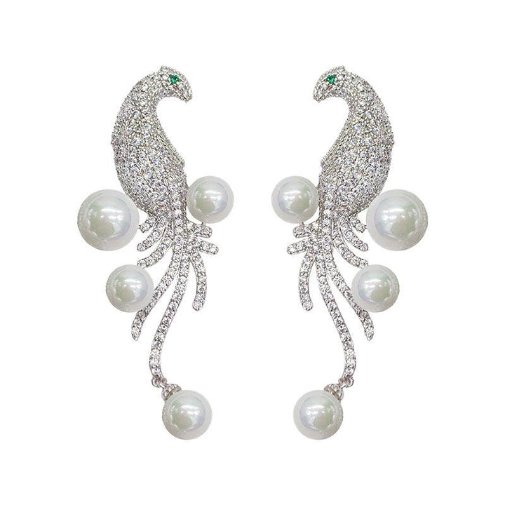 Bird Pearl Tassel Stud Earrings Simple And Versatile - Trendha