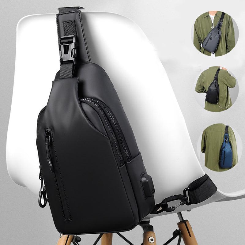 Black Sling Crossbody Backpack Shoulder Bag For Men Chest Bag - Trendha