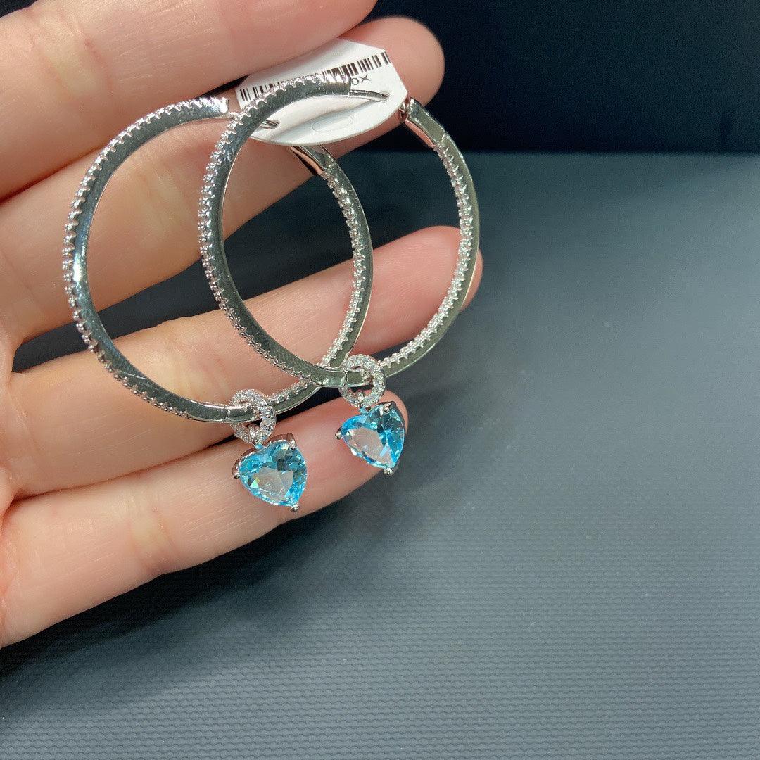 925 Sterling Silver Color-Accent Earrings