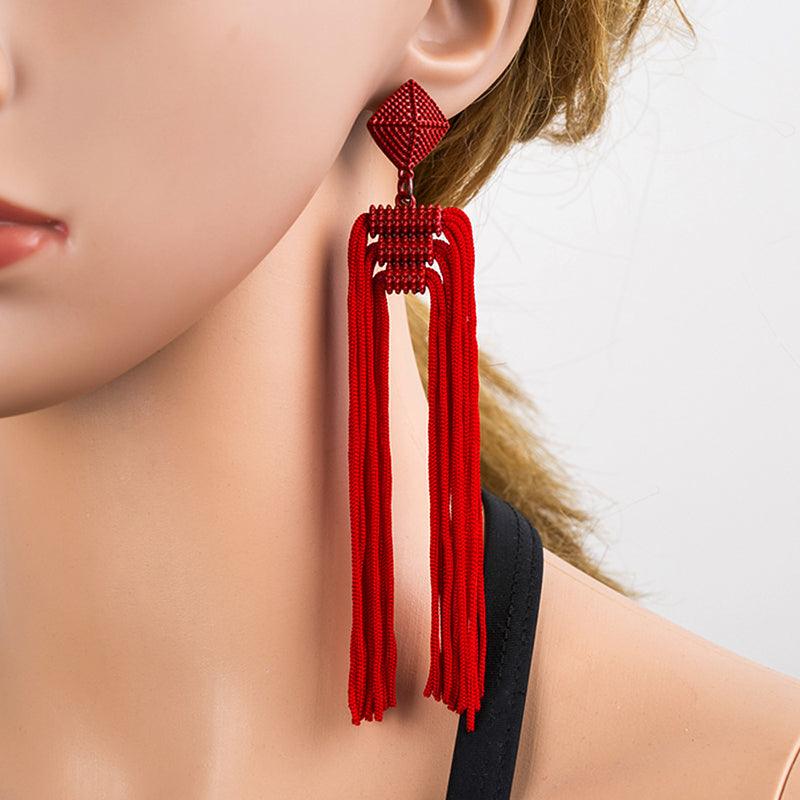 Bohemian Tassel Earrings Women's Long Vintage Temperament Accessories - Trendha