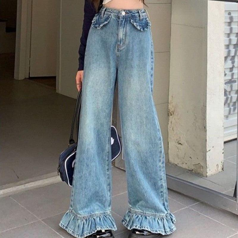 Bootleg Pants High Waist Jeans Women&