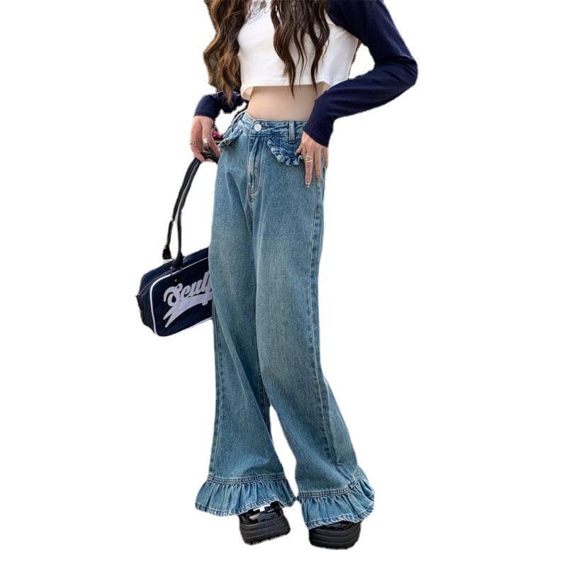 Bootleg Pants High Waist Jeans Women&