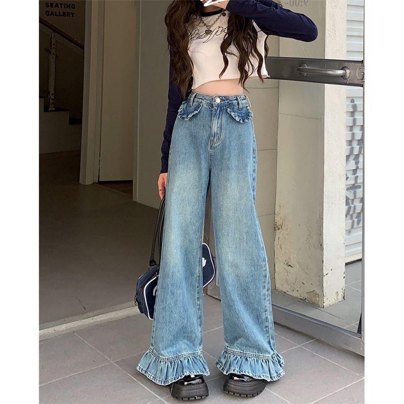 Bootleg Pants High Waist Jeans Women&