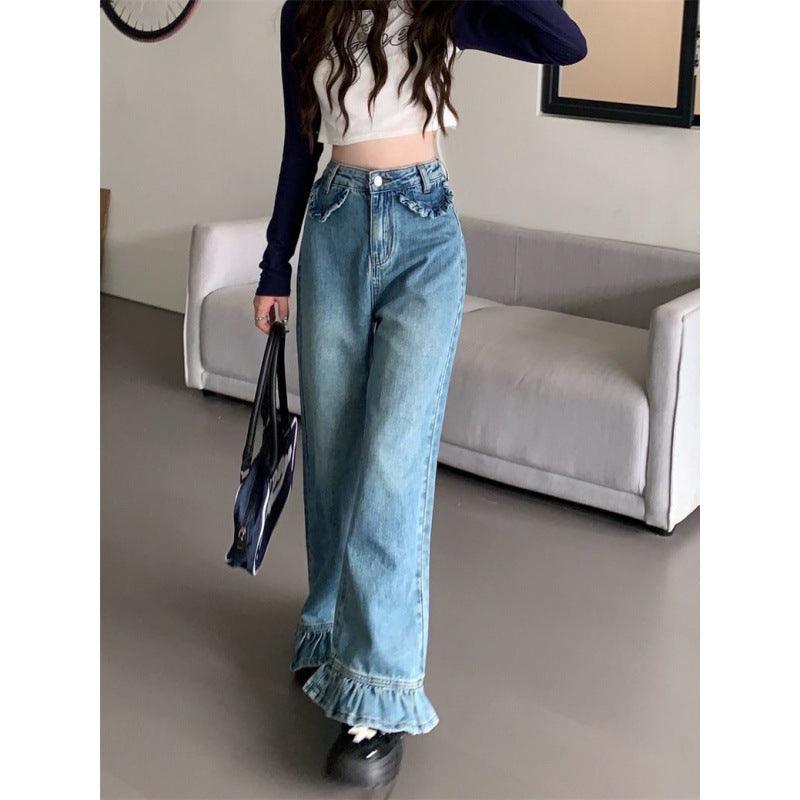 Bootleg Pants High Waist Jeans Women&