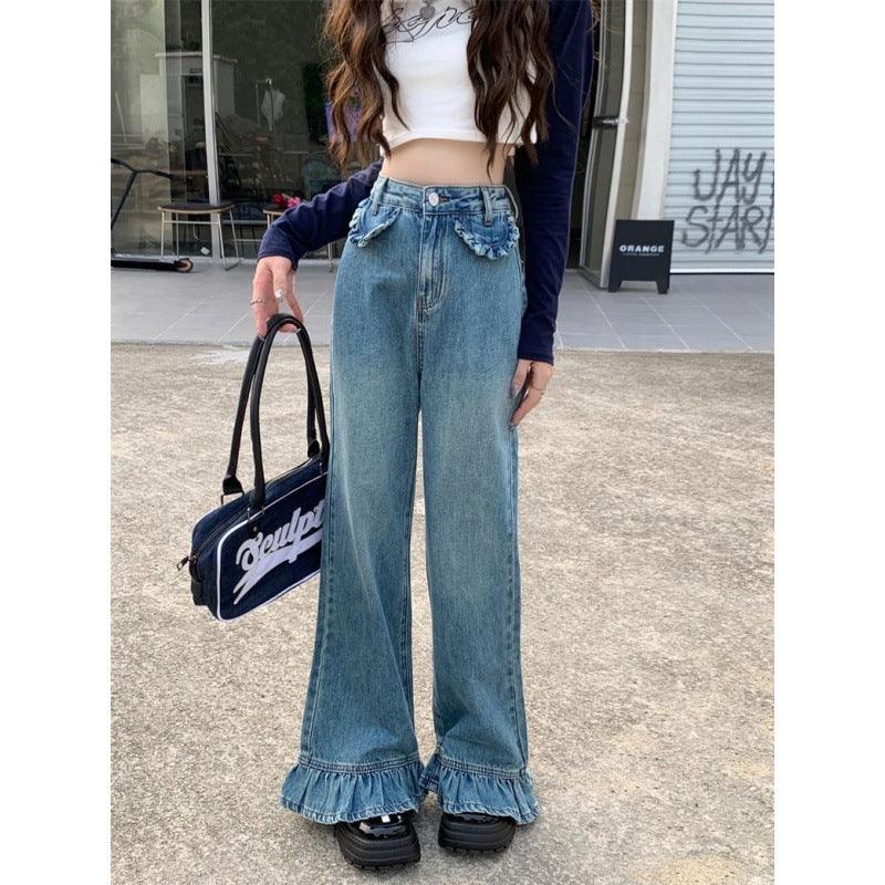 Bootleg Pants High Waist Jeans Women&