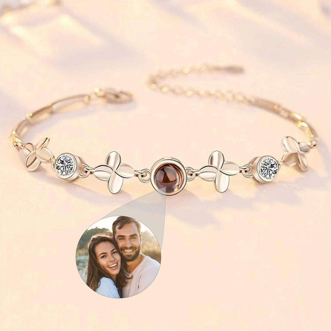 Floral-Link Silver Bracelet