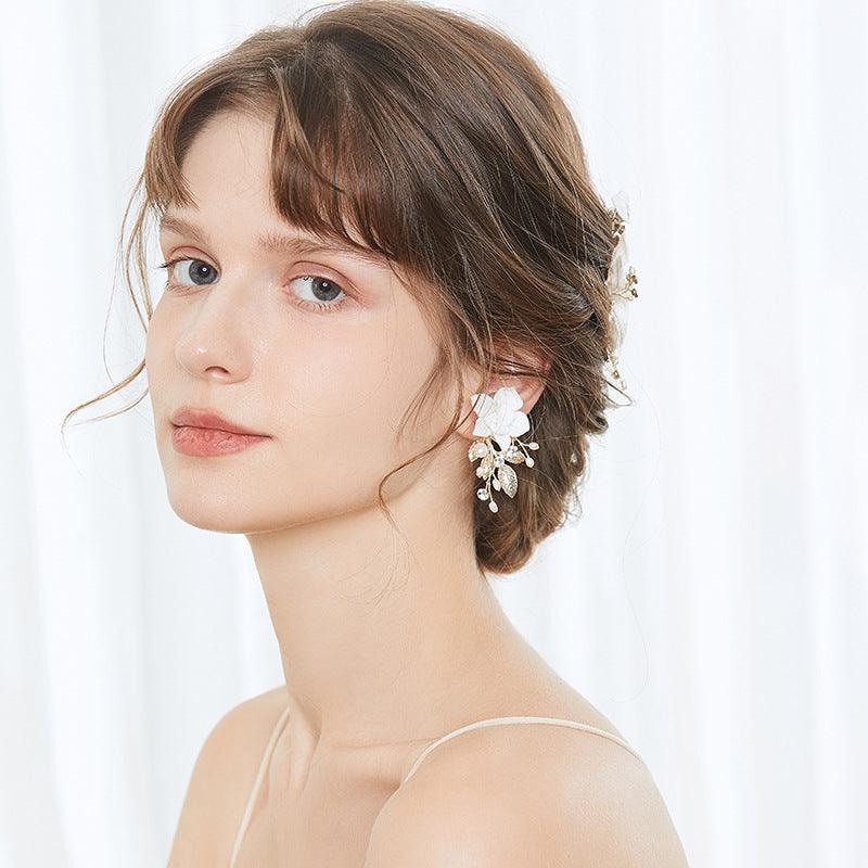 Bridal Headwear Hair Comb Earrings Set Retro Temperament - Trendha