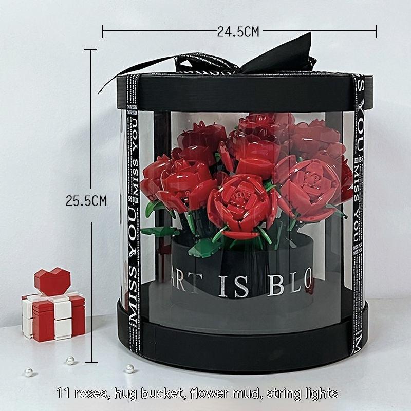 Building Blocks Rose Bouquet Flower Pot - Trendha