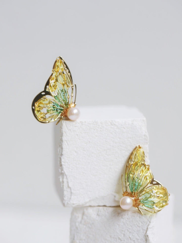 Butterfly Lady Sterling Silver Stud Earrings - Trendha