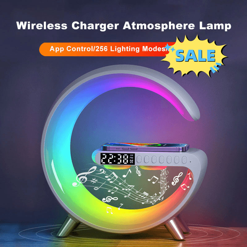 LED Mood Lamp with Speaker and Wireless Charging