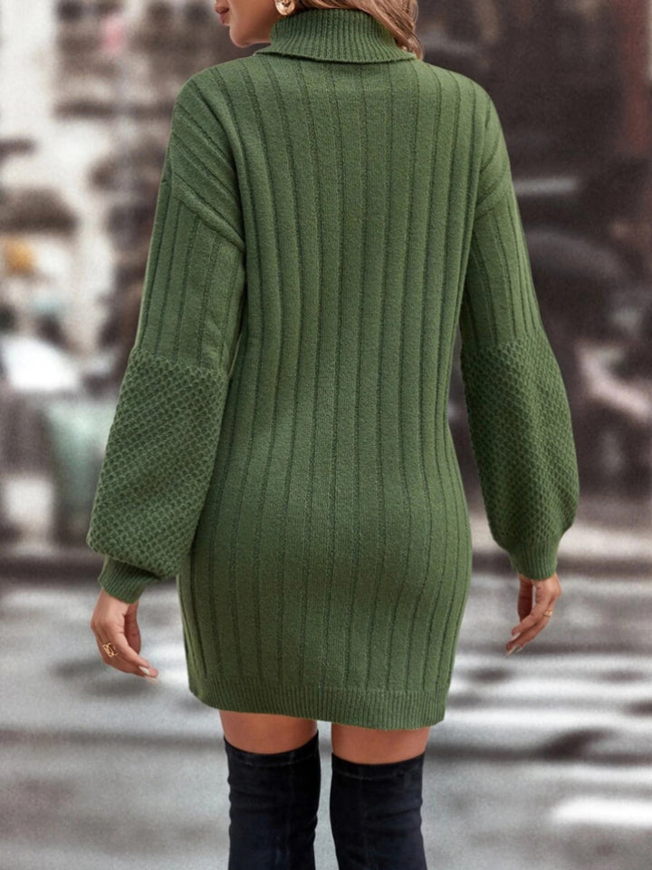 New High Neck Loose Casual Knitted Dress